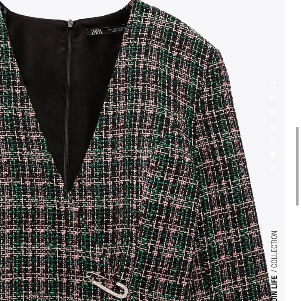 Zara Tweed Long Sleeve Blazer Dress size Medium Bloggers favorite - Picture 5 of 9